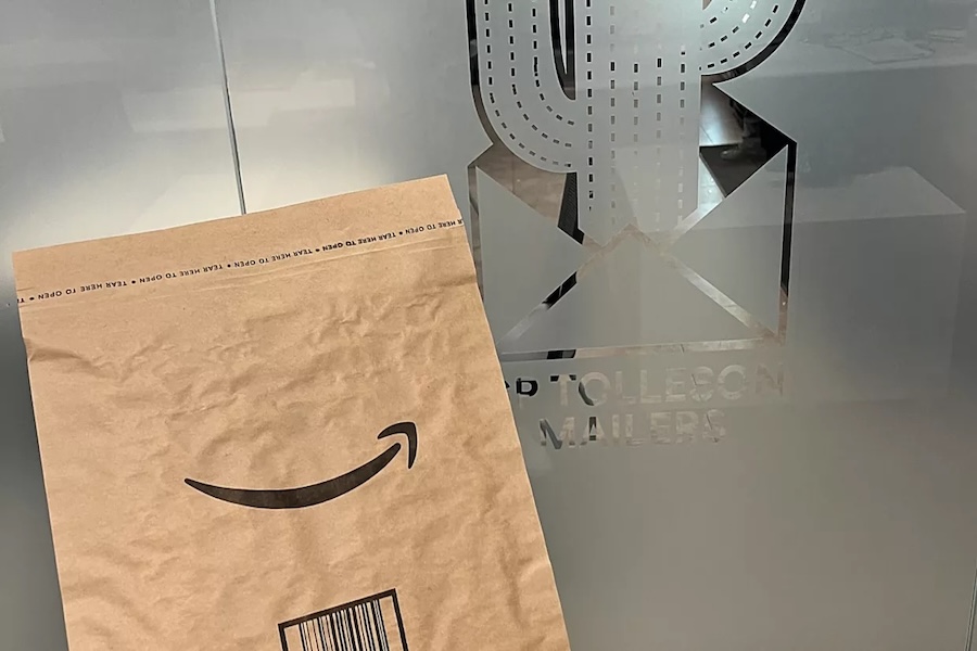 Mailer delivered to customer's door.